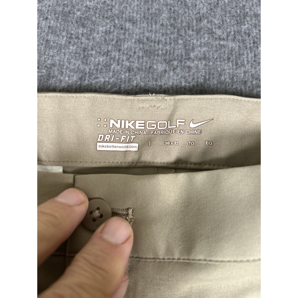 NEW Nike Golf Men's 38x32 Beige Khaki Flat Standard Fit Front Dri Fit Pants - Picture 3 of 6